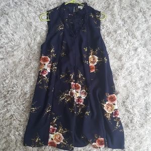 Navy BOHO floral dress